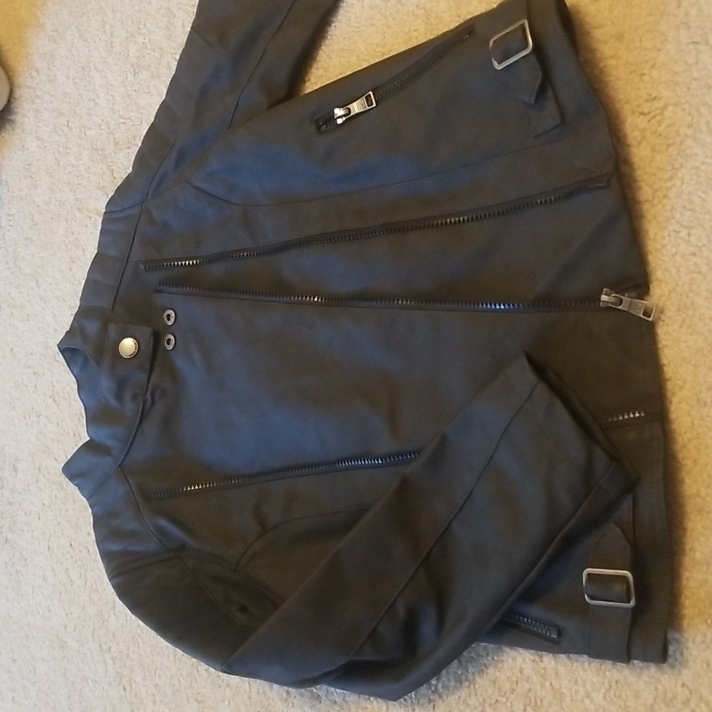 Boys black leather jacket